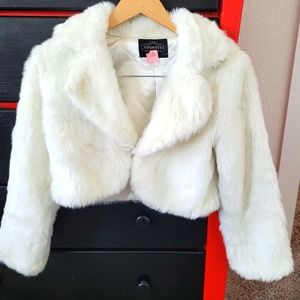 Faux fur bolero jacket.